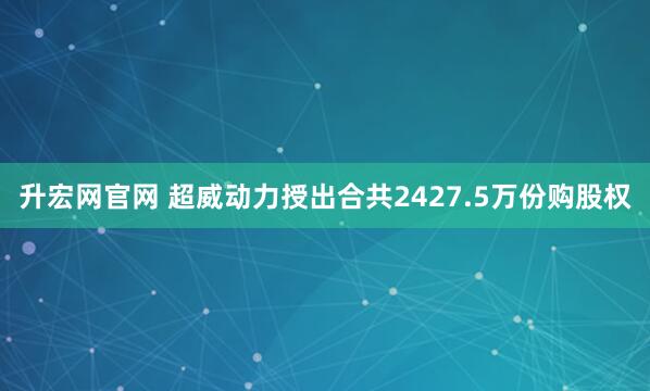 升宏网官网 超威动力授出合共2427.5万份购股权