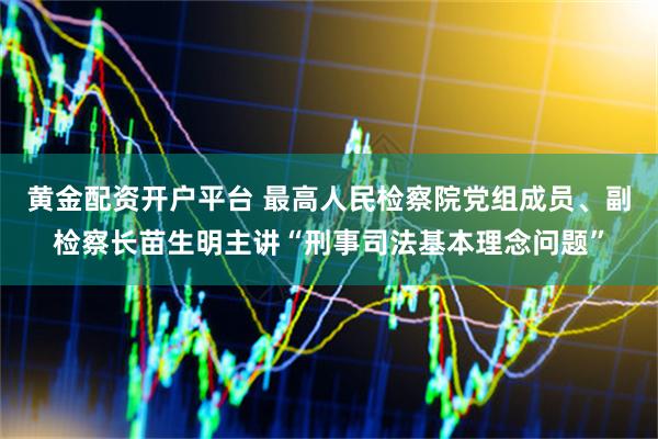 黄金配资开户平台 最高人民检察院党组成员、副检察长苗生明主讲“刑事司法基本理念问题”
